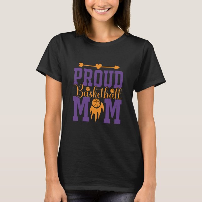Proud Basketball mamma T Shirt (Framsida)