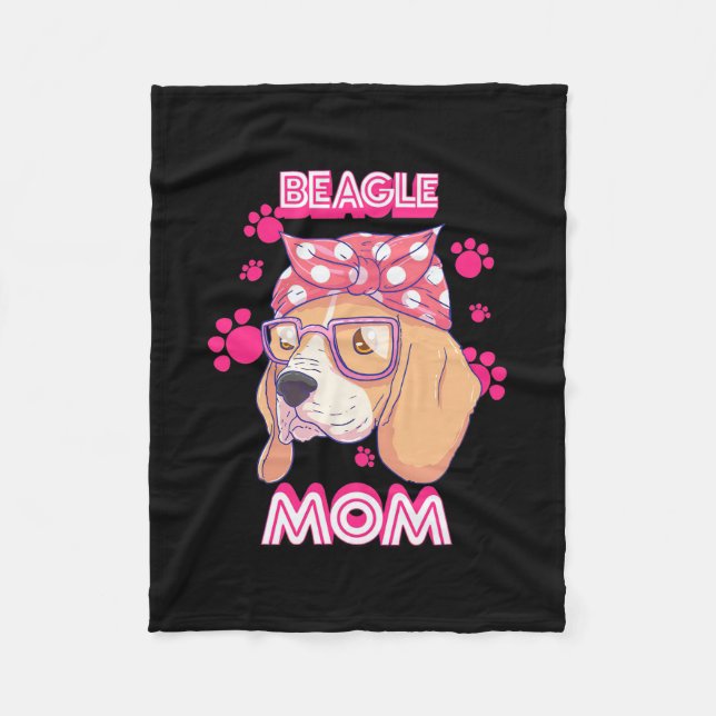 Proud Beagle Hund Mamma Fleecefilt (Framsidan)