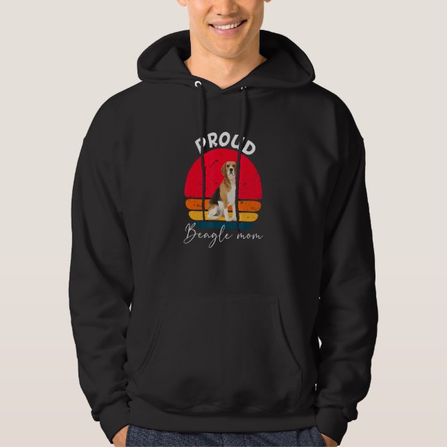 Proud Beagle Hund Mamma Hoodie (Framsida)