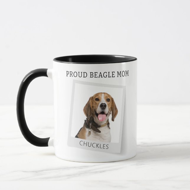 Proud Beagle Hund Mamma Personlig Pet Photo Mugg (Vänster)