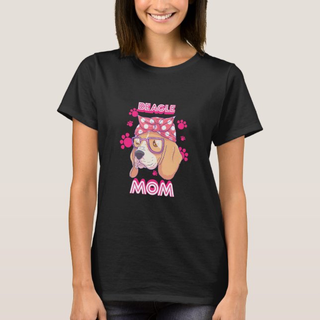 Proud Beagle Hund Mamma T Shirt (Framsida)