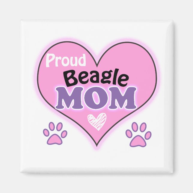 Proud Beagle mamma Magnet (Framsidan)