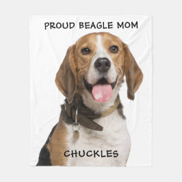Proud Beagle Mamma Personlig Pet Hund Photo Fleecefilt