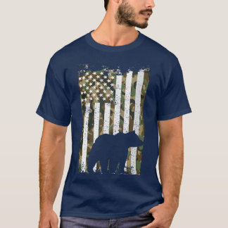 Proud Bear Hunter American Flag Bear Hunting Lover T Shirt