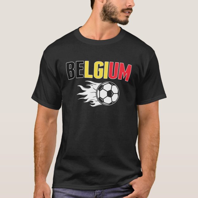 Proud Belgium Soccer Fläkt Jersey - Belgiska fotbo T Shirt (Framsida)