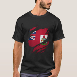 Proud Bermudian Torn Ripping Bermuda Flagga T Shirt