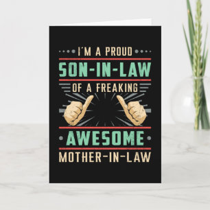 Proud Best Son in Law Freaking Son Gift Idea Kort