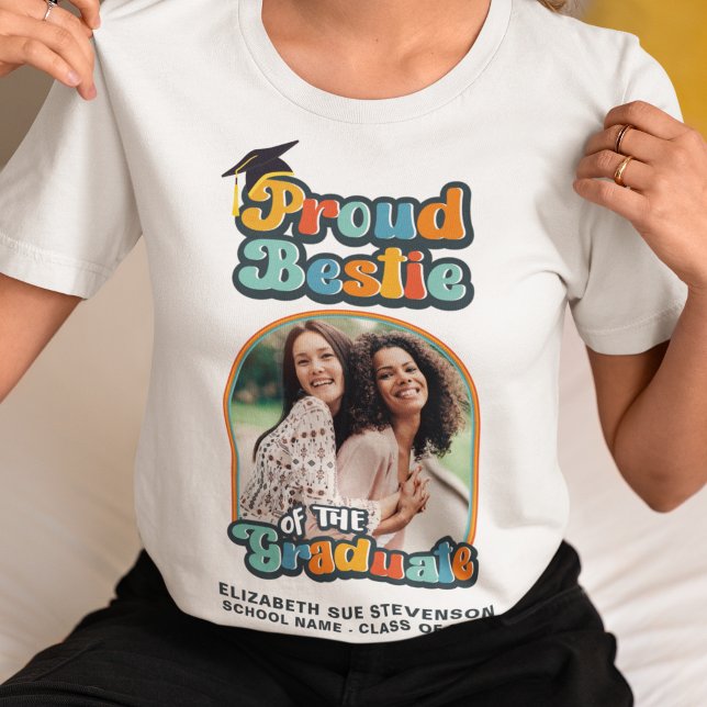 Proud Bestie of the student fotogroovy retro T Shirt (Skapare uppladdad)