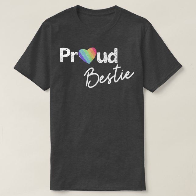 Proud Bestie Pride Shirt Best Friend Ally Gay Pri T Shirt (Design framsida)