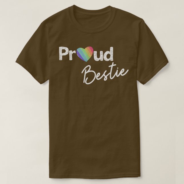 Proud Bestie    PrideBest Friend Ally Gay pride  T Shirt (Design framsida)