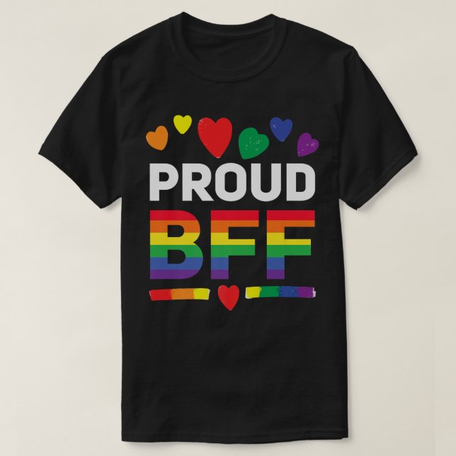 Proud BFF-Lesbisk Best Friend T Shirt (Design framsida)