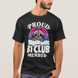 Proud Bi Klubb Member Raccoon Bisexual Flagga Rain T Shirt