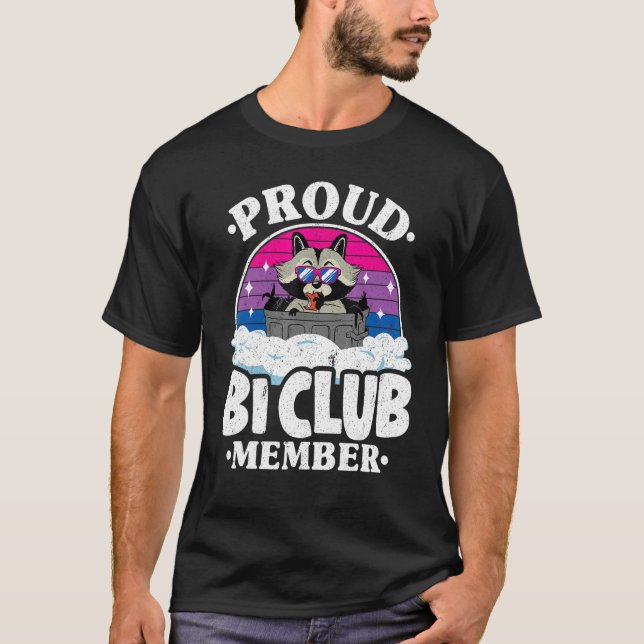 Proud Bi Klubb Member Raccoon Bisexual Flagga Rain T Shirt (Framsida)