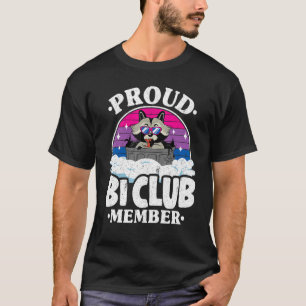 Proud Bi Klubb Member Raccoon Bisexual Flagga Rain T Shirt