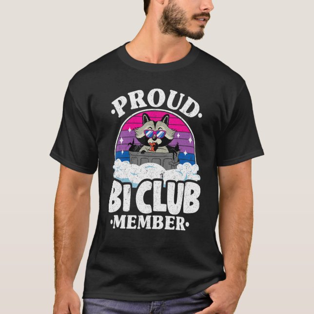 Proud Bi Klubb Member Raccoon Bisexual Flagga Rain T Shirt (Framsida)