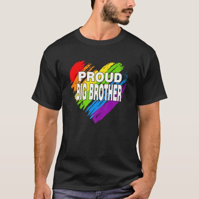 Proud Big Brother Lgbt Rainbow Gay pride Far T Shirt (Framsida)