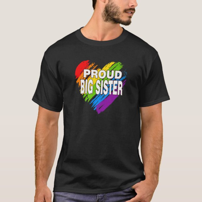 Proud Big Sister Lgbt Rainbow Gay pride Women's D T Shirt (Framsida)