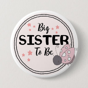 Proud Big Sister to be with Ladybug Illustration Knapp