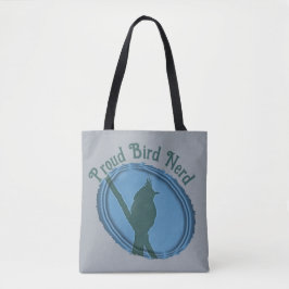Proud Bird Nerd Silhouette Blue Grått Birder Tygkasse