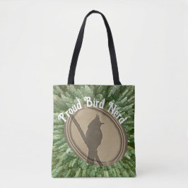 Proud Bird Nerd Silhouette Brown Grönt Birder Tygkasse