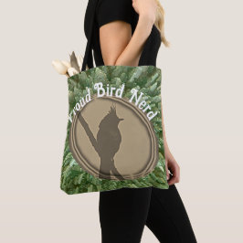 Proud Bird Nerd Silhouette Brown Grönt Birder Tygkasse