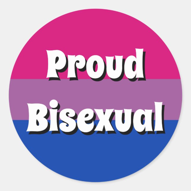 Proud Bisexual Flagga Stickers Runt Klistermärke (Framsida)