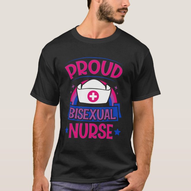 Proud Bisexual Nurse Bi-Pridet Registrerad Nurse A T Shirt (Framsida)