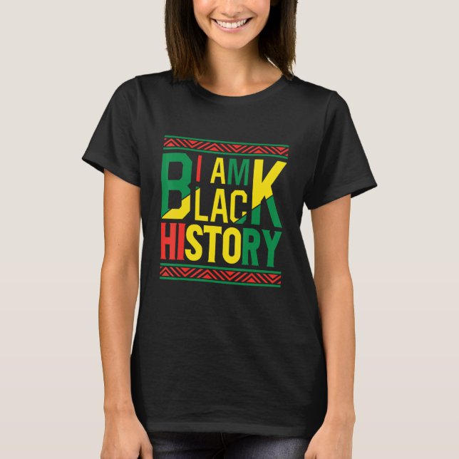 Proud Black African American Melanin I är Black Hi T Shirt (Framsida)