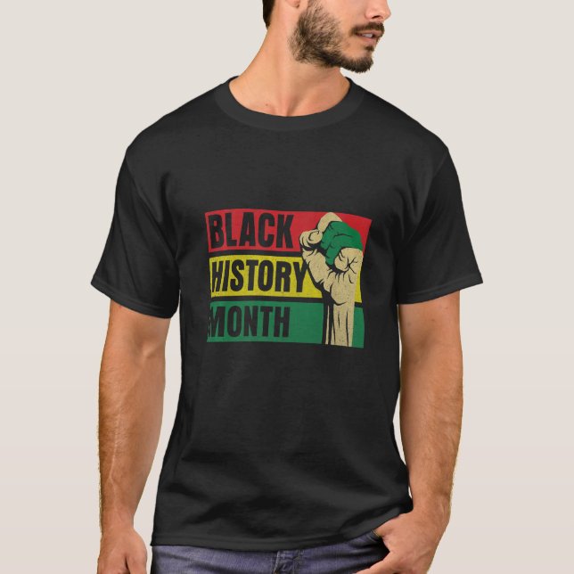 Proud Black African American Melanin Pride Black H T Shirt (Framsida)