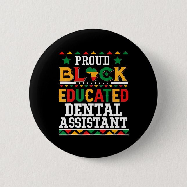 Proud Black Educated Dental Istant Costume Junetee Knapp (Framsida)