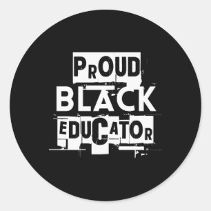 Proud Black Educator - Fold Empowerment Design Sti Runt Klistermärke