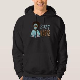 Proud Black Emt Life Nurse Melanin Leopard Nurses Hoodie