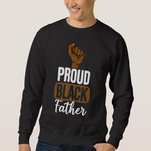 Proud Black Father Black History Month Afro Frican Lång Ärmad Tröja (Framsida)