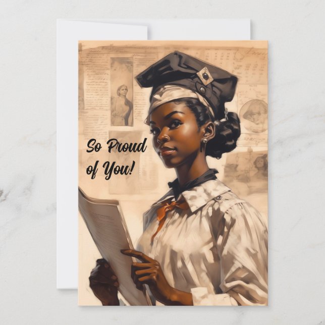 Proud Black Girl Student Meddelande (Framsida)