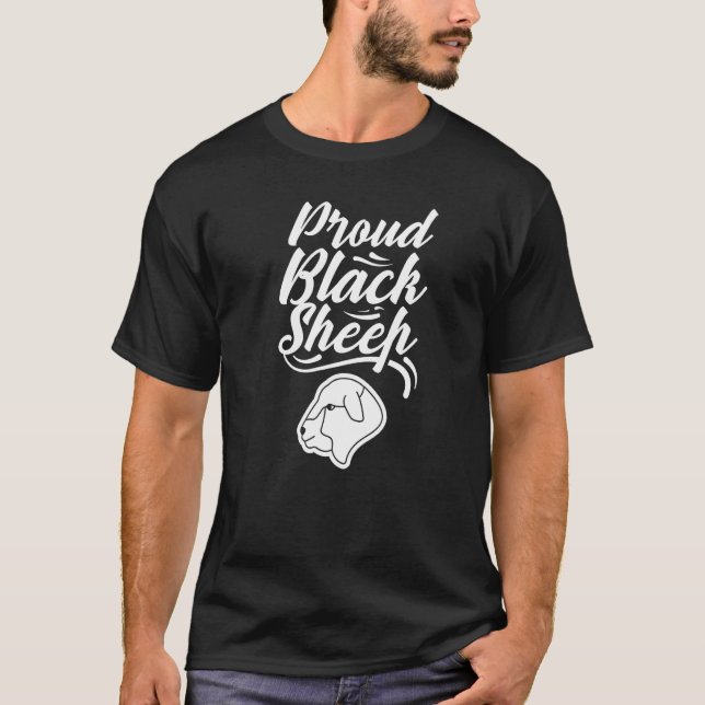 Proud Black Sheep Mörk Ord Sarcastic Humor T Shirt (Framsida)