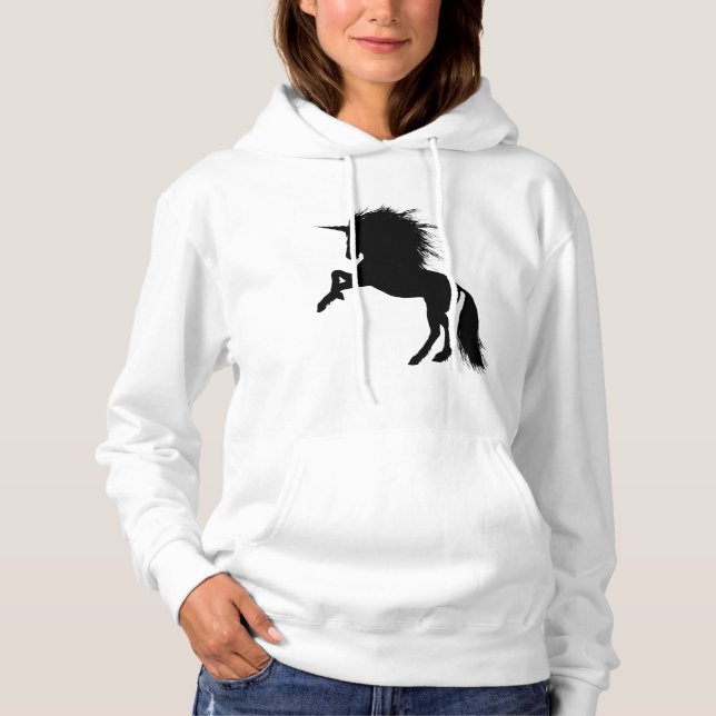 Proud Black Unicorn Silhouette Fantasy Animal, ZKA T Shirt (Framsida)