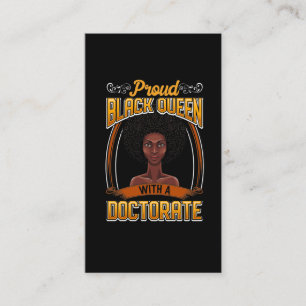 Proud Black Woman Doctorate-grad Studenten Visitkort