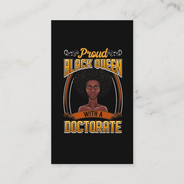 Proud Black Woman Doctorate-grad Studenten Visitkort (Framsida)