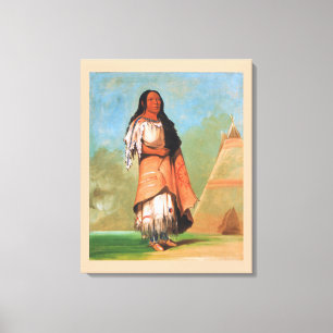 Proud Blackfoot Indian Woman, George Catlin Canvastryck