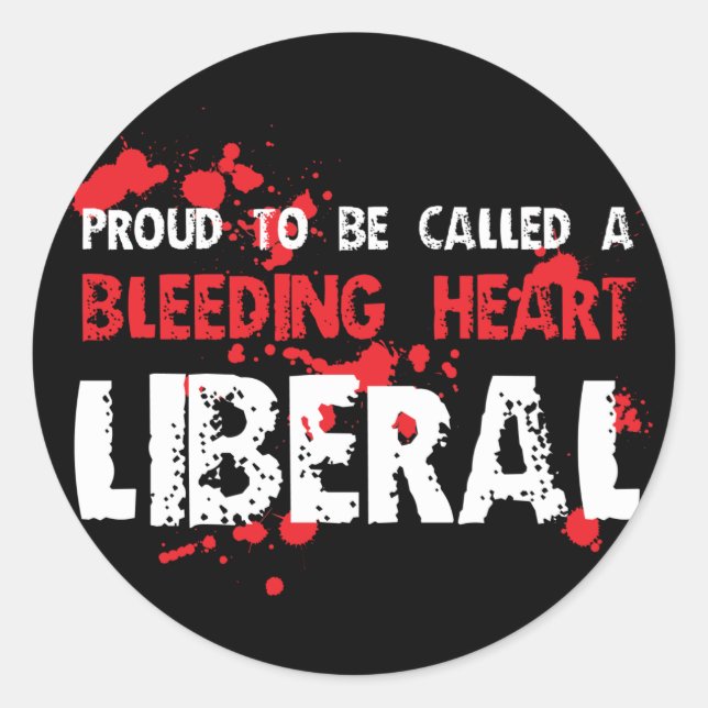 Proud Bleeding Heart Liberal Runt Klistermärke (Framsida)