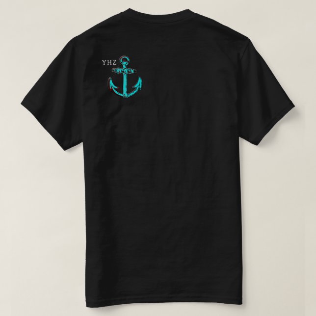 Proud Bluenoser Halifax YHZ Nova Scotia anchor T Shirt (Design baksida)