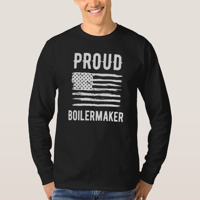 Proud Boilermaker Profession American Flag Premium T Shirt (Framsida)