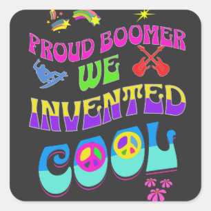 Proud Boomer 60's Vibe Fyrkantigt Klistermärke