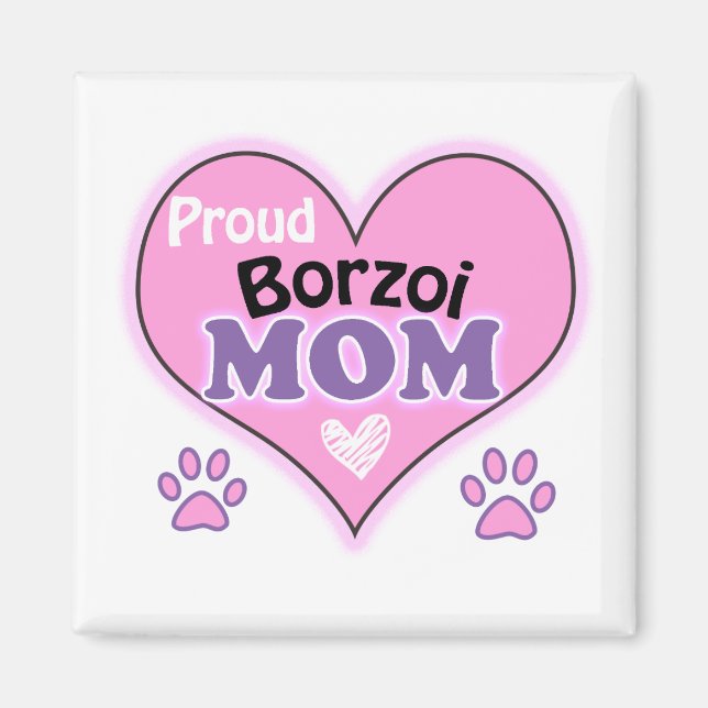 Proud Borzoi mamma Magnet (Framsidan)