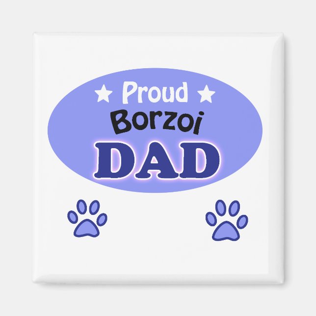 Proud Borzoi pappa Magnet (Framsidan)