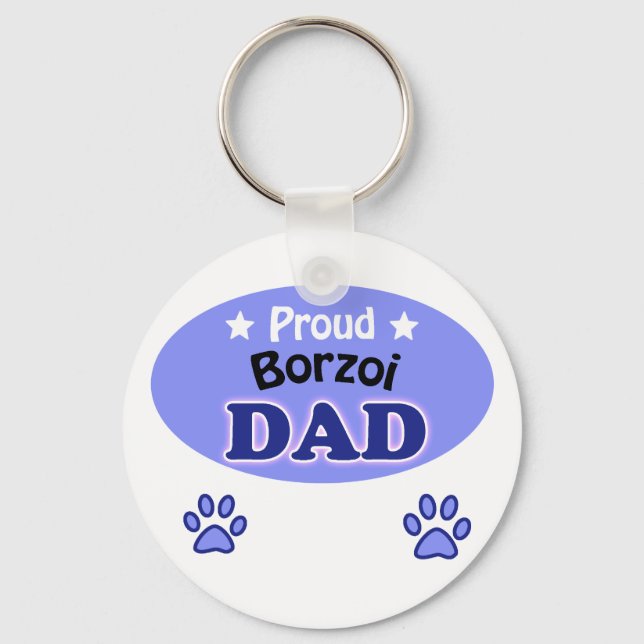 Proud Borzoi Pappa Nyckelring (Framsida)