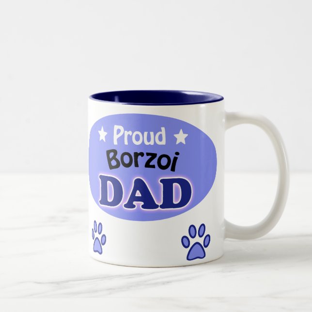 Proud Borzoi Pappa Två-Tonad Mugg (Höger)