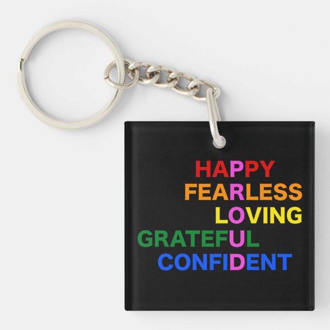 PROUD Bright Black Keychain (Framsidan)