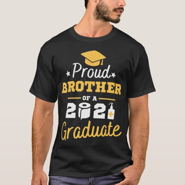 Proud Brother 2021 Manar Kids Him Studenten-familj T Shirt (Framsida)