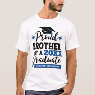 Proud Brother 2023 student svart blått lock namn T Shirt